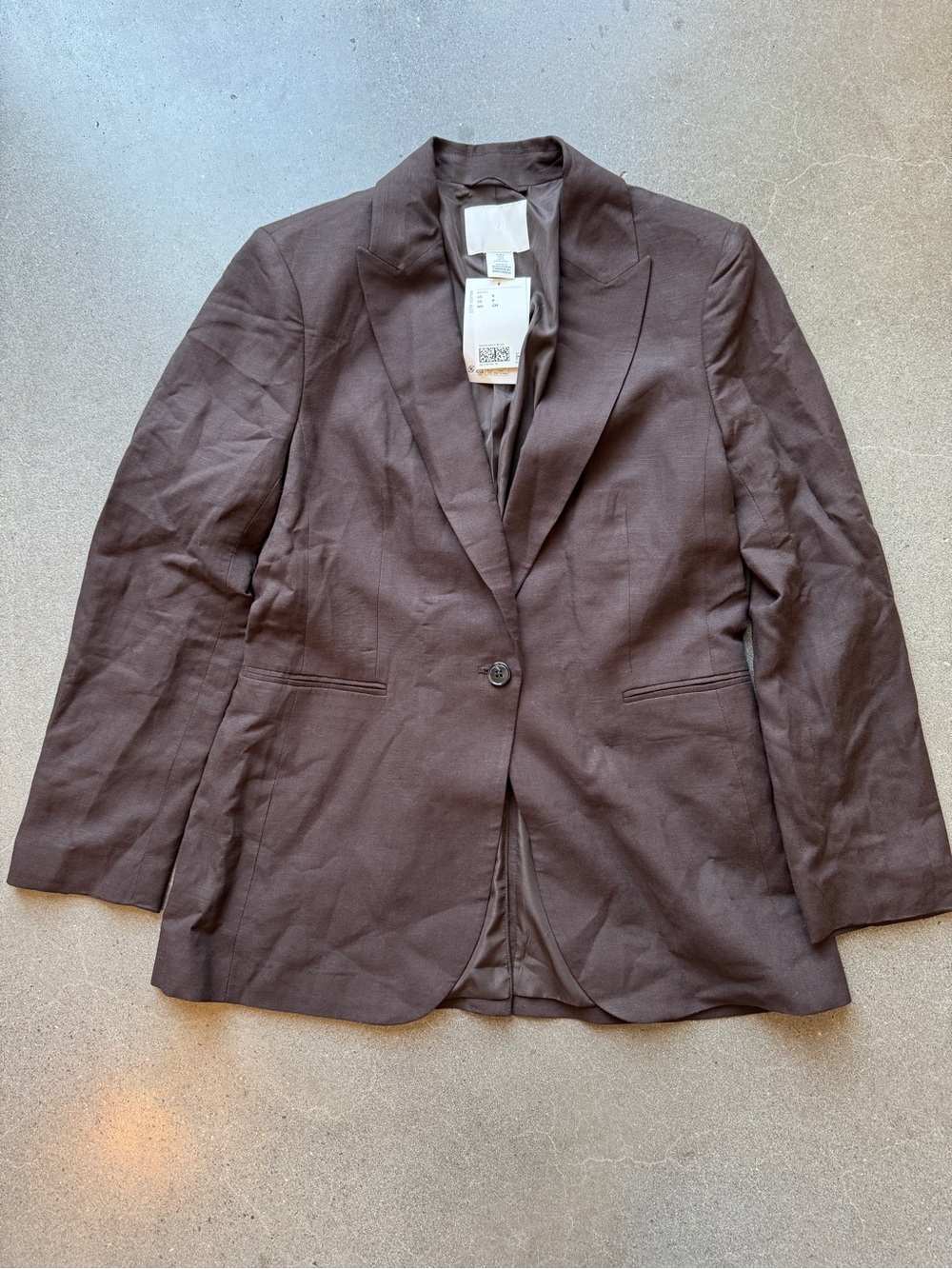 H&M Chocolate Brown Single-Button Blazer
